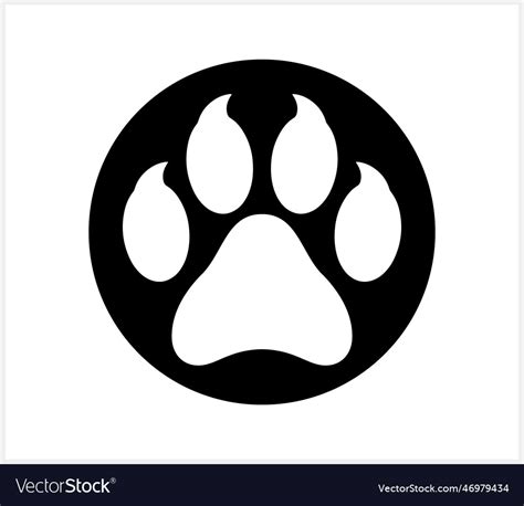 Paw print clipart stencil icon Royalty Free Vector Image