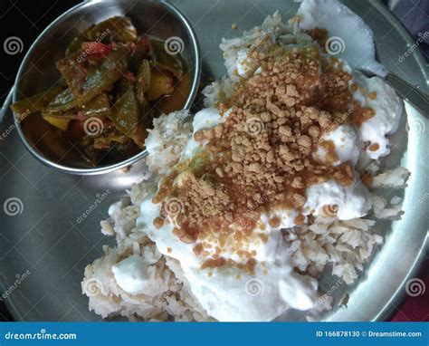 Gur Dahi Chura And Sem Vegetable Traditional North East Indian