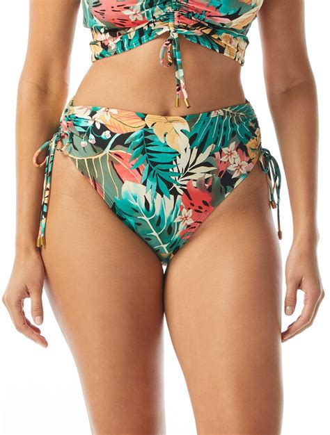 Coco Reef Inspire Shirred High Waist Bikini Bottom Passion Flower