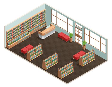 Library Interior Isometric 476806 Vector Art At Vecteezy