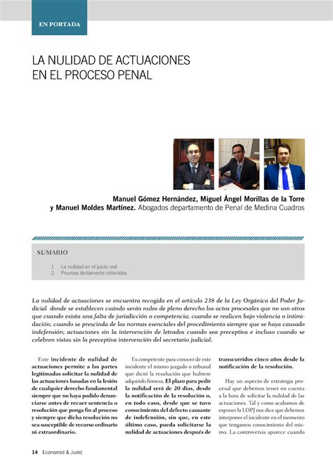 Incidente De Nulidad De Actuaciones En Materia Penal Material Colecci N