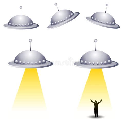 Abducción Del Extranjero De Los Platillos Del UFO Stock de ilustración