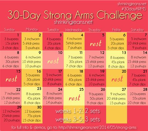 30 Day Strong Arms Challenge Workout Calendar Workout Calendar Arm Challenge Strong Arms