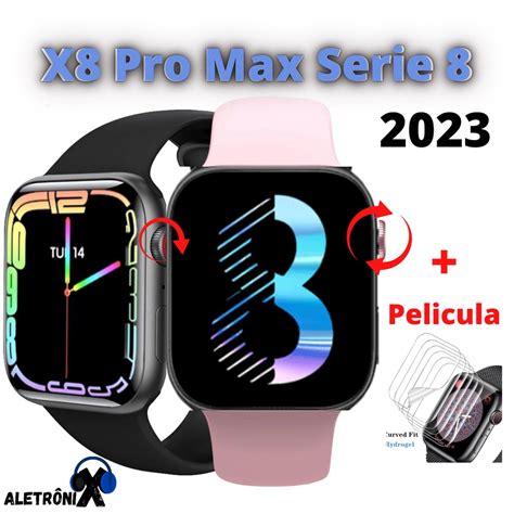 Smartwatch X8 Pro Max Série 8 Lançamento 2022 23 45mm Tela 175 Faz e