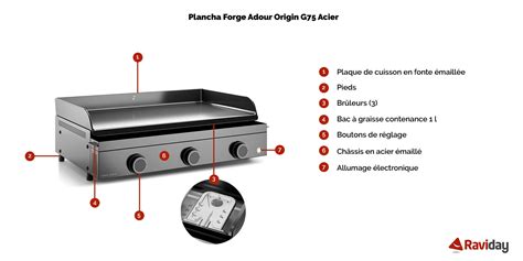 Plancha à gaz Forge Adour ORIGIN 75 Acier Émaillé