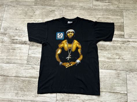 Vintage Cent G Unit Rapper T Shirt Black Cotton Si Gem