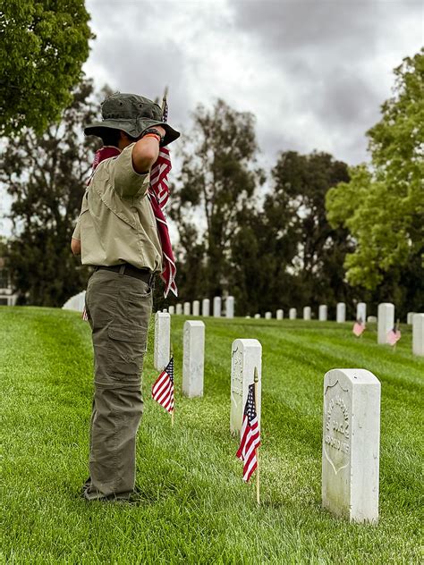 Flag Placement at LA National Cemetery - Memorial Day