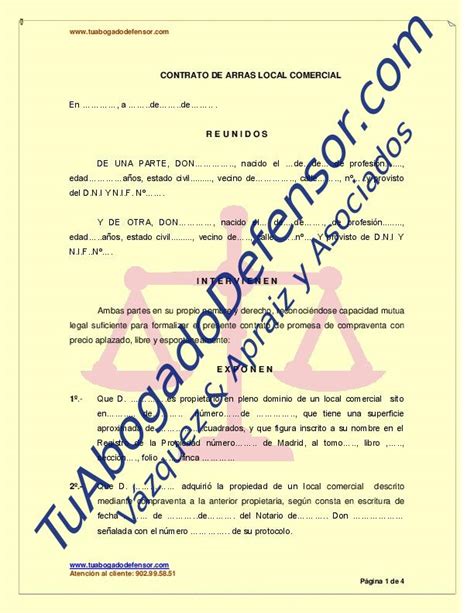 Modelo De Contrato De Promesa De Compraventa De Local