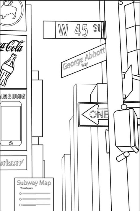 New York City Crossroads Coloring Page Download Print Or Color