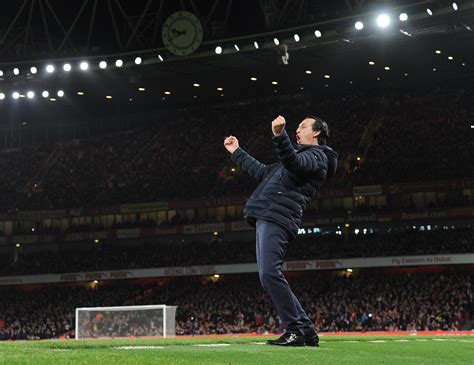 Head Coach Unai Emery Celebrates The 2nd Arsenal Goal During The Win Over Newcastle United