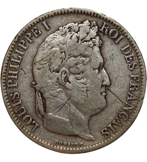 5 Francs Louis Philippe 1831 D Lyon Tête Laurée Tranche En Creux