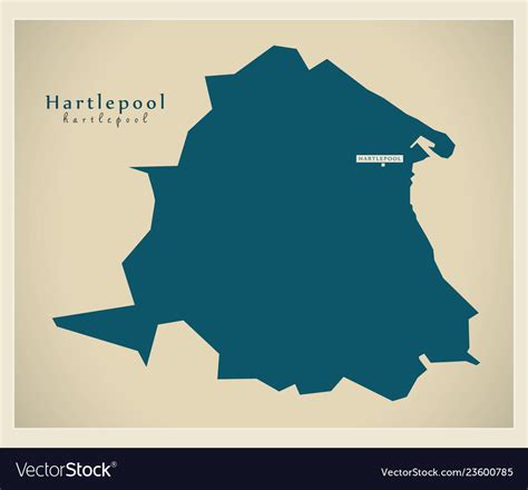 Modern Map Hartlepool Unitary Authority England Vector Image