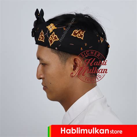 Iket Kepala Praktis Tradisional Sunda Jawa Batik Pattern Bukan Totopong