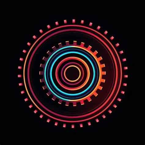 Premium Photo | Design of Retro Futuristic Glowing Neon Lines Cogs ...