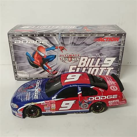 Bill Elliott Th Dodge Dealers Spiderman B W Bank Dodge