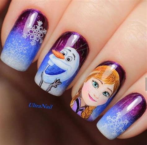 Pin On Nails Lovely ღ Frozen Nails Frozen Nail Art Disney Frozen Nails