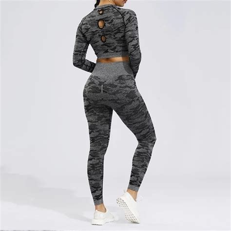 Other Nwt Black Camo Seamless Yoga Workout Set Poshmark