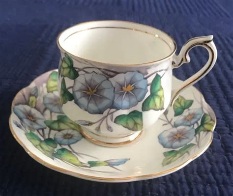 Royal Albert Flower Of The Month Morning Glory Tea Cup Saucer