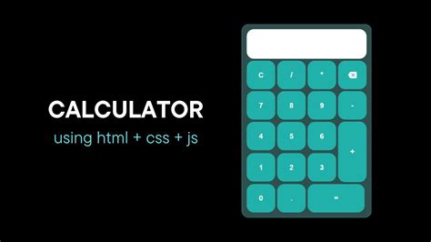 How To Make Calculator Using Html Css And Javascript Youtube