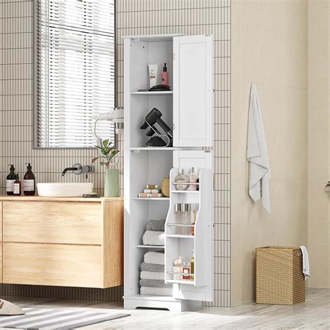 Homefort Free Standing Slender Bathroom Cabinet Tall And Narrow Storage