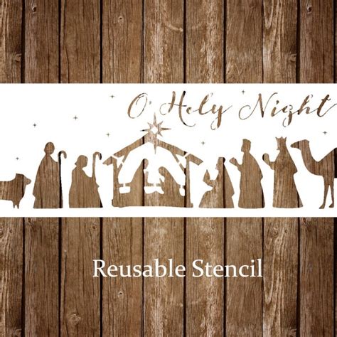 Nativity Stencil Etsy