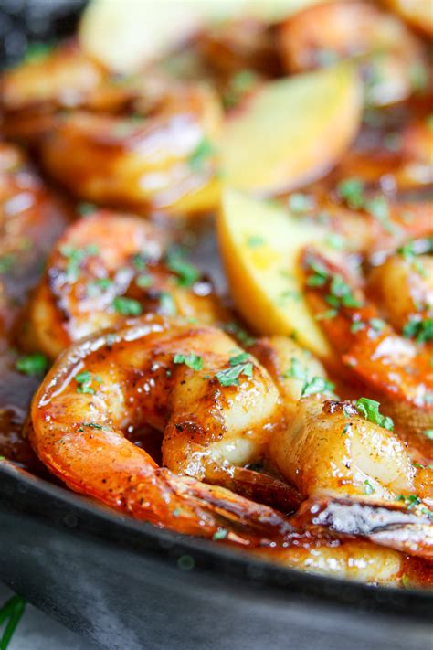 Easy Peach Bourbon Glazed Shrimp Recipe — Be Greedy Eats Where Food Meets Comfort