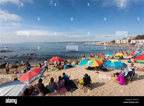 Chile, Algarrobo, town beach Stock Photo - Alamy