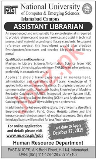 Fast University Islamabad Campus Jobs Job Advertisement Pakistan