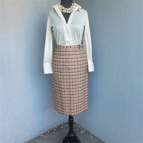 Plaid Pencil Skirts Etsy