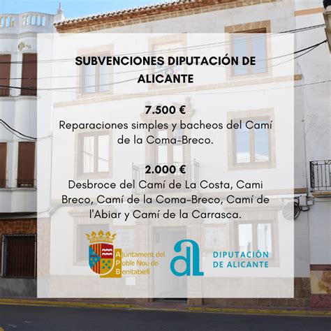 SUBVENCIÓN CAMINOS DIPUTACIÓN DE ALICANTE Ajuntament Poble Nou de