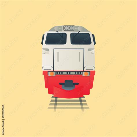 Locomotive train front view Stock Vector | Adobe Stock