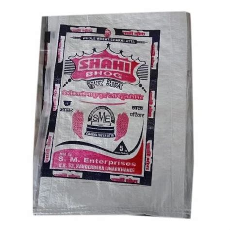 White Printed Plastic Atta Bag Holding Capacity Kg At Rs