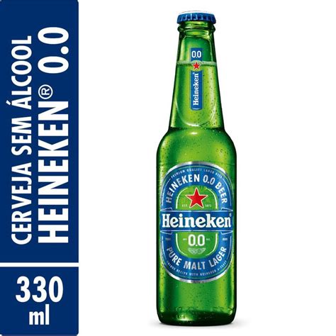 Cerveja Lager Premium Puro Malte Zero Álcool Heineken Garrafa 330ml