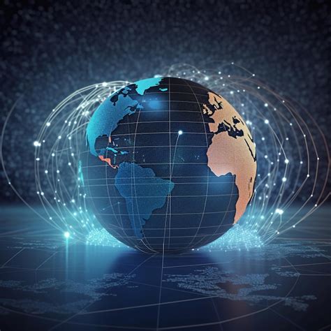 Premium Ai Image Digital Financial Chart With World Map Globe