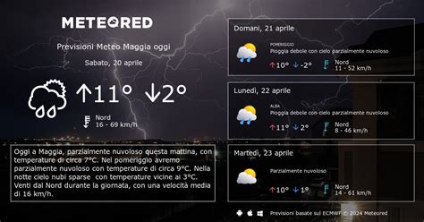 Meteo Maggia Previsioni A Giorni Meteored