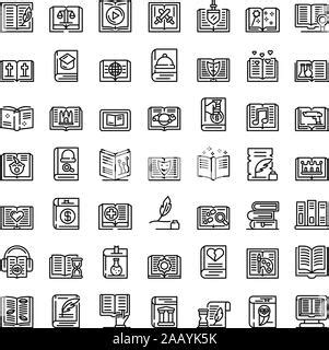 Literary Genres Line Design Style Icons Set Stock Vector Image Art