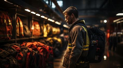 Premium AI Image | A firefighter inspecting and preparing firefighting ...