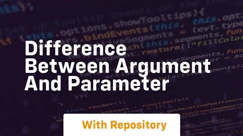 Difference Between Argument And Parameter Youtube