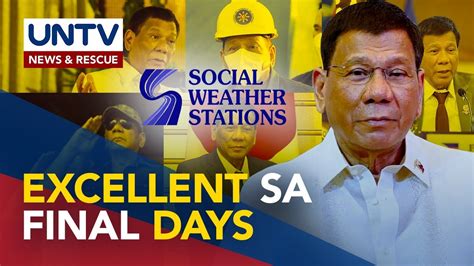 Ex Pres Duterte Nakakuha Ng Excellent Satisfaction Rating Sa Mga