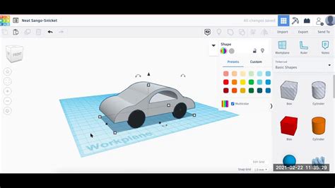 How To Make A Simple Car In Tinkercad Youtube