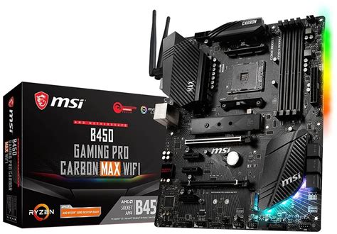 Msi B450 Gaming Pro Carbon Max Wifi Amd B450 Ryzen Socket Am4 Atx Desktop Motherboard Wootware