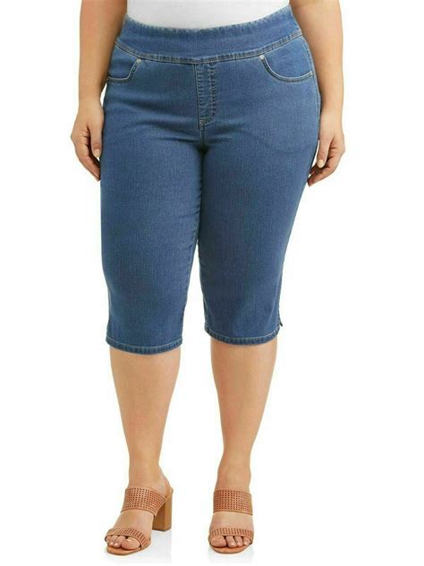 Level Eight Jack David Plus Size Womens Capri Jeans Pull On Stretch