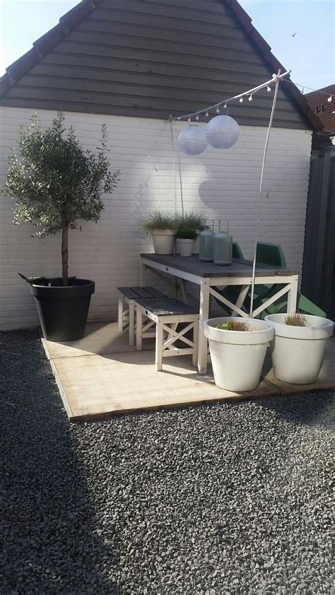 Terras Van Steenschotten Tuin Idee N Kiezel Terras Achtertuinidee N