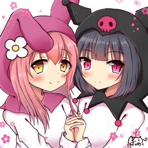 My Melody And Kuromi Onegai My Melody Drawn By Nyano21 Danbooru