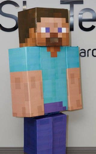 Minecraft Steve Cardboard Box Costume Diy Cardboard Box Costume Box