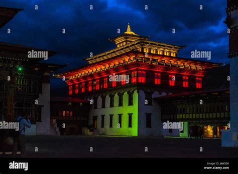 Tashichho dzong at night hi-res stock photography and images - Alamy