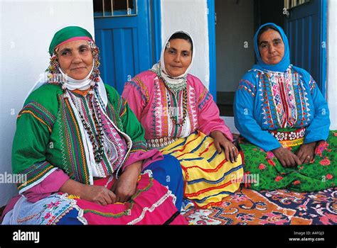 Turkmen Women In Traditional Clothes Bayindir Village Izmir Turkey