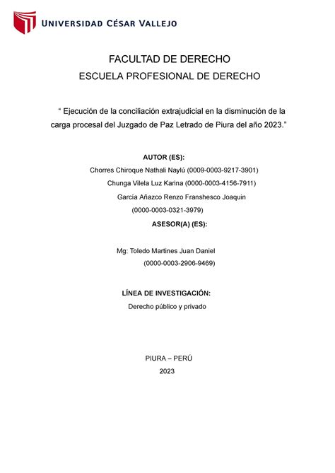 Avance Metodologia No Tengo Facultad De Derecho Escuela Profesional De Derecho “ Ejecución