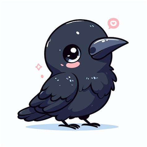 Premium Vector Cute Crow Vector On White Background