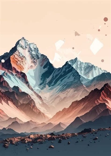 Printable Abstract Mountain Landscape Art Aesthetic Decor DIGITAL ...